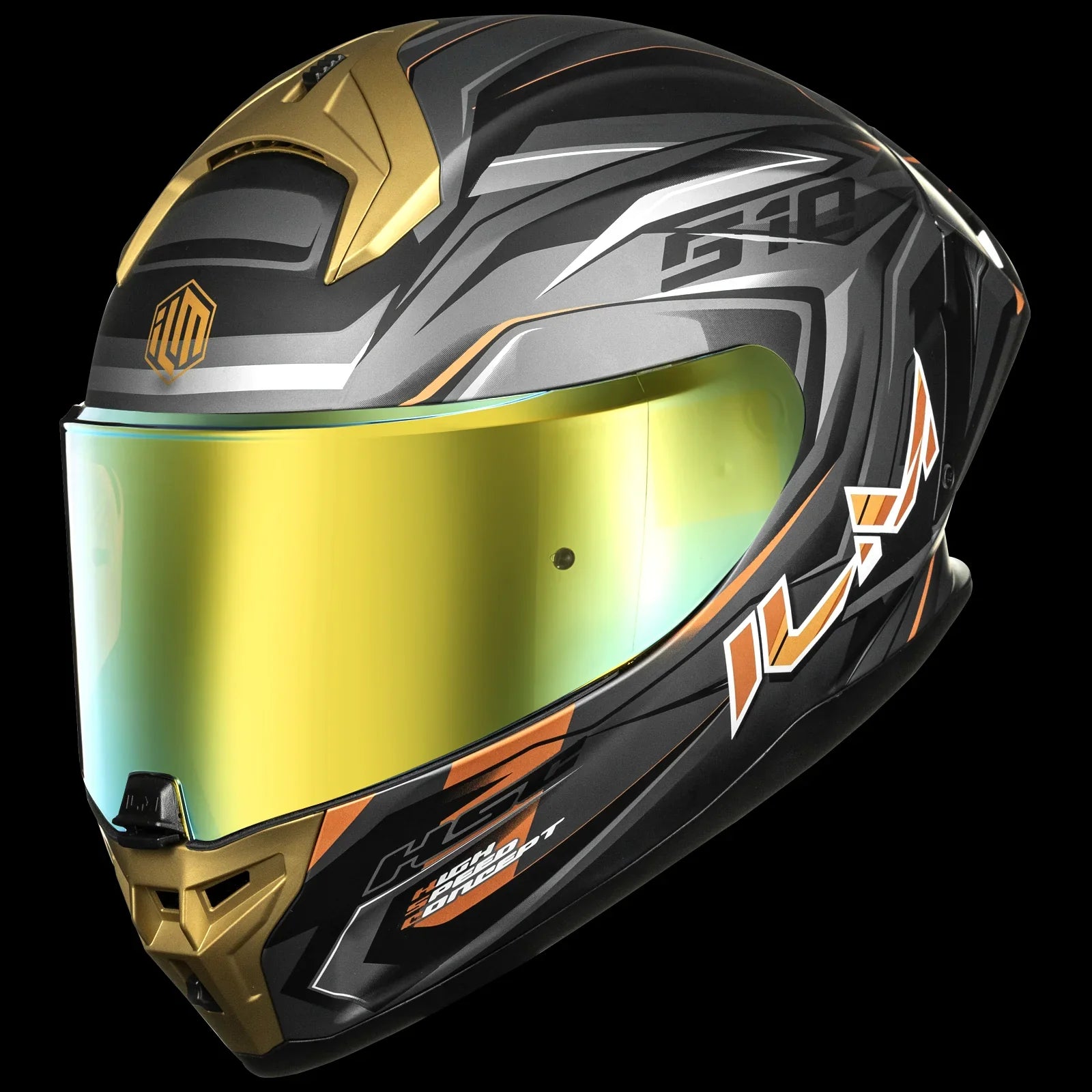 ILM Full Face Motorcycle Helmets Powersports Street Racing Cascos para Motos Model MF510 Spectre Gold / Large ILM Full Face Motorcycle Helmets Powersports Street Racing Cascos para Motos Model MF510 Spectre Gold / Large
