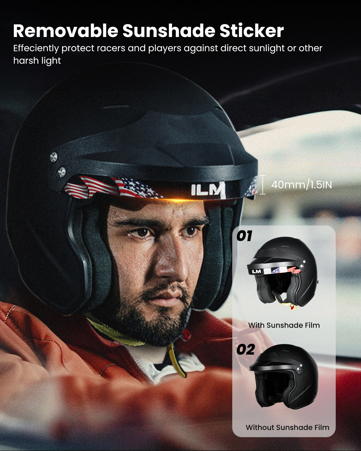 ILM Snell SA2020 Open Face Auto Racing Helmet Model R85