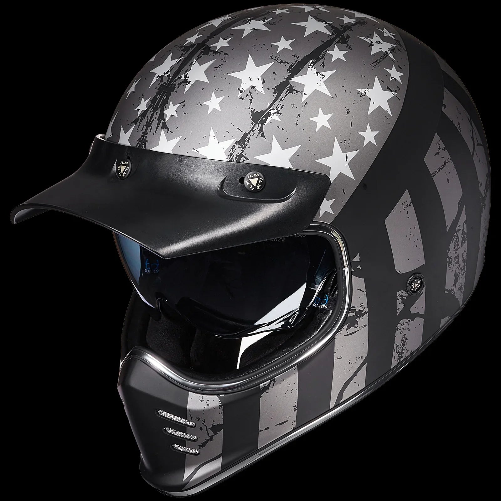 black motorcycle and silver helmet IXS Jet iXS77 2.5 matte silver-black allergenic and antibacterial Safety ILM Motorcycle Helmets for Adult