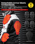 ILM Motorcycle Mesh Jacket with CE Armor and Detachable Waterproof Liner Model JRC2
