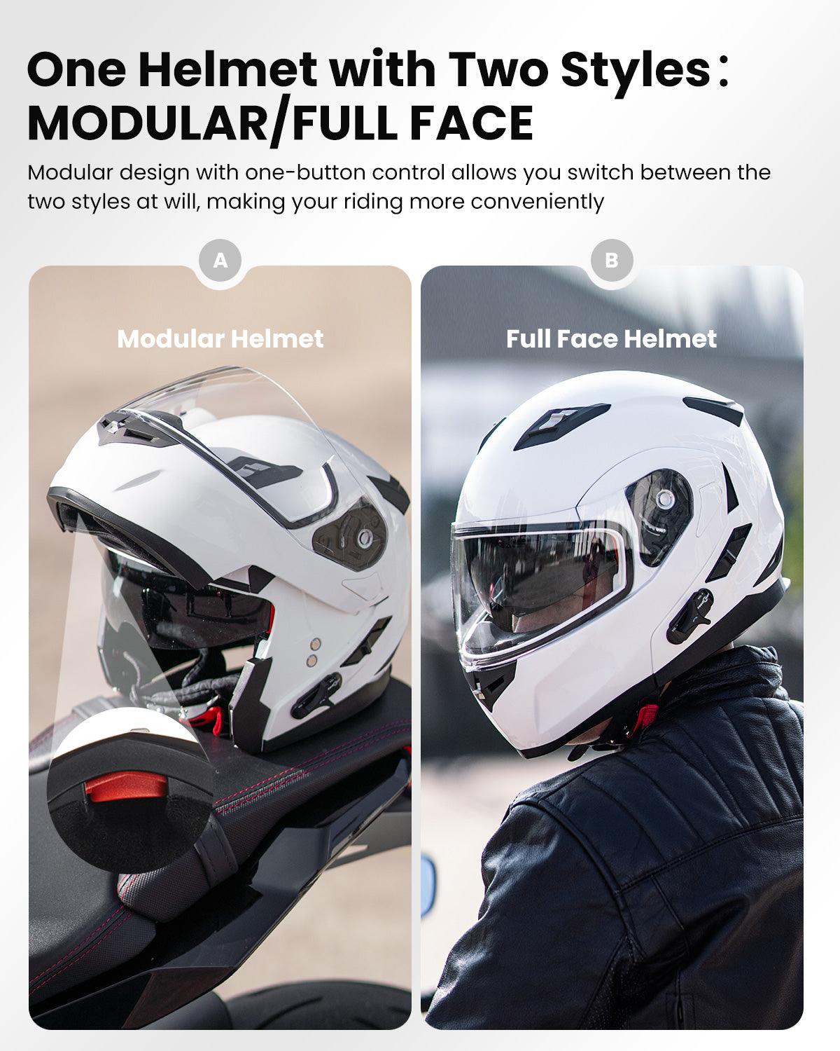 Modular Flip Up Front Motorcycle Helmets With Bluetooth - View #9