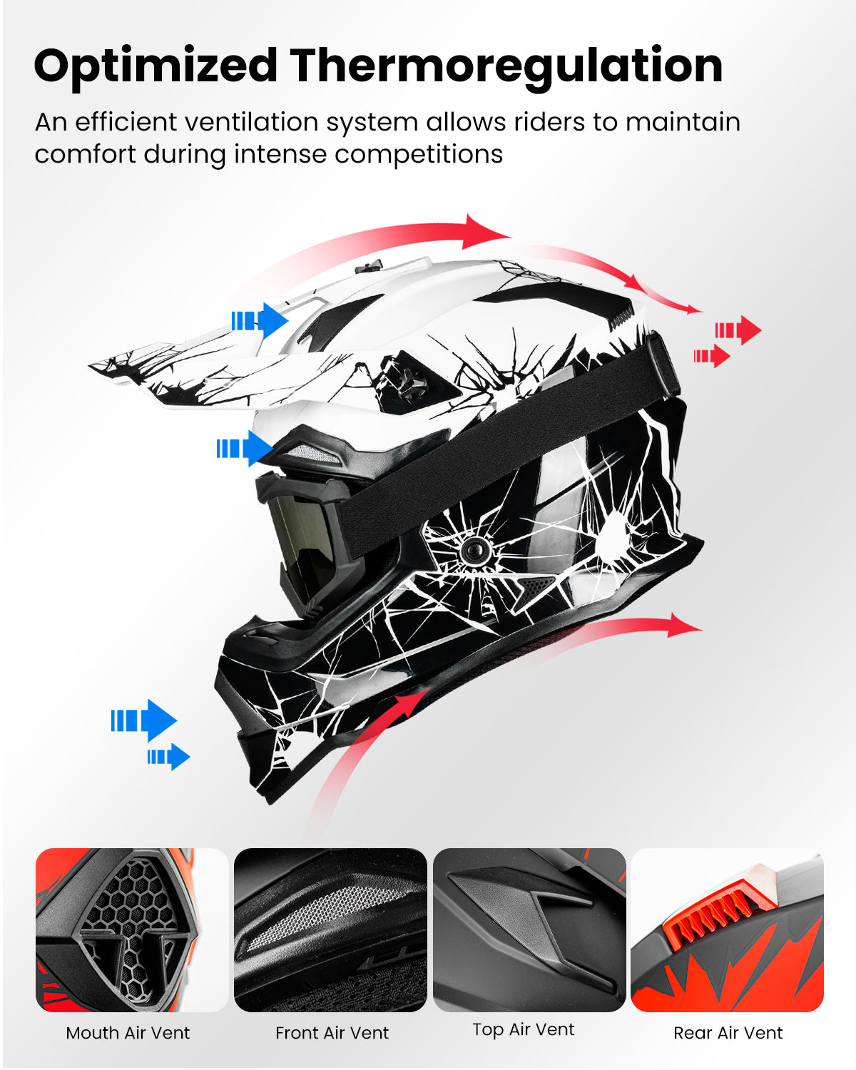 ILM Adult Dirt Bike Helmets Motocross ATV Off Road Helmet with Goggles Gloves Mask DOT Model WS901