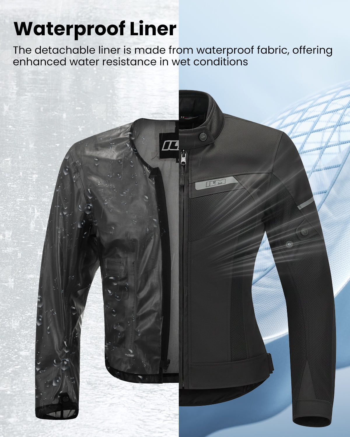 ILM Women Motorcycle Jacket with Armor CE Lightweight Moto Jacket Model JM4