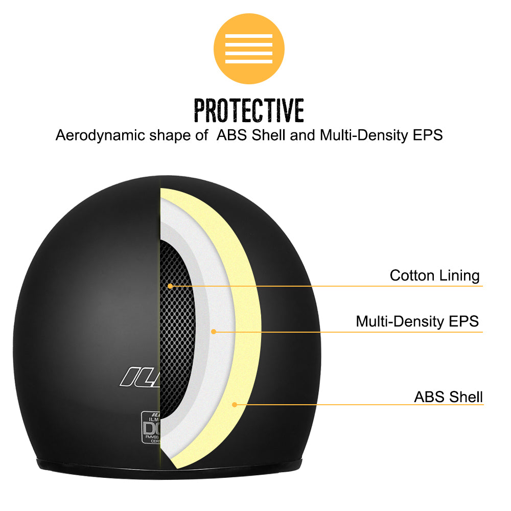 ILM 3/4 Open Face Motorcycle Helmet Model 207