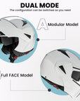 ILM Motorcycle Helmets Modular Dual Visor Flip-up Full Face Helmet Model 808