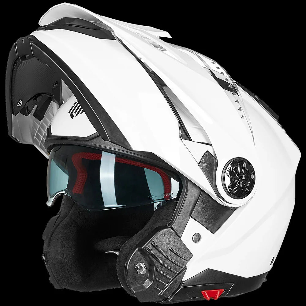 ILM Motorcycle Full Face Modular Helmet Model 909F Matte Black / Medium