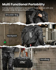 ILM Motorcycle Tail Bag 50-70L Travel Luggage Motorbike Rear Rack Trunk Shoulder Backpack with Rain Cover Model BL02