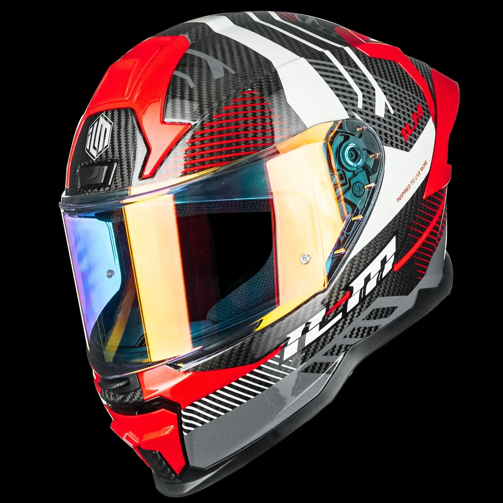ILM Carbon Fiber Motorcycle Helmets Full Face Racing Helmet Model MF577P Fast Track / Medium