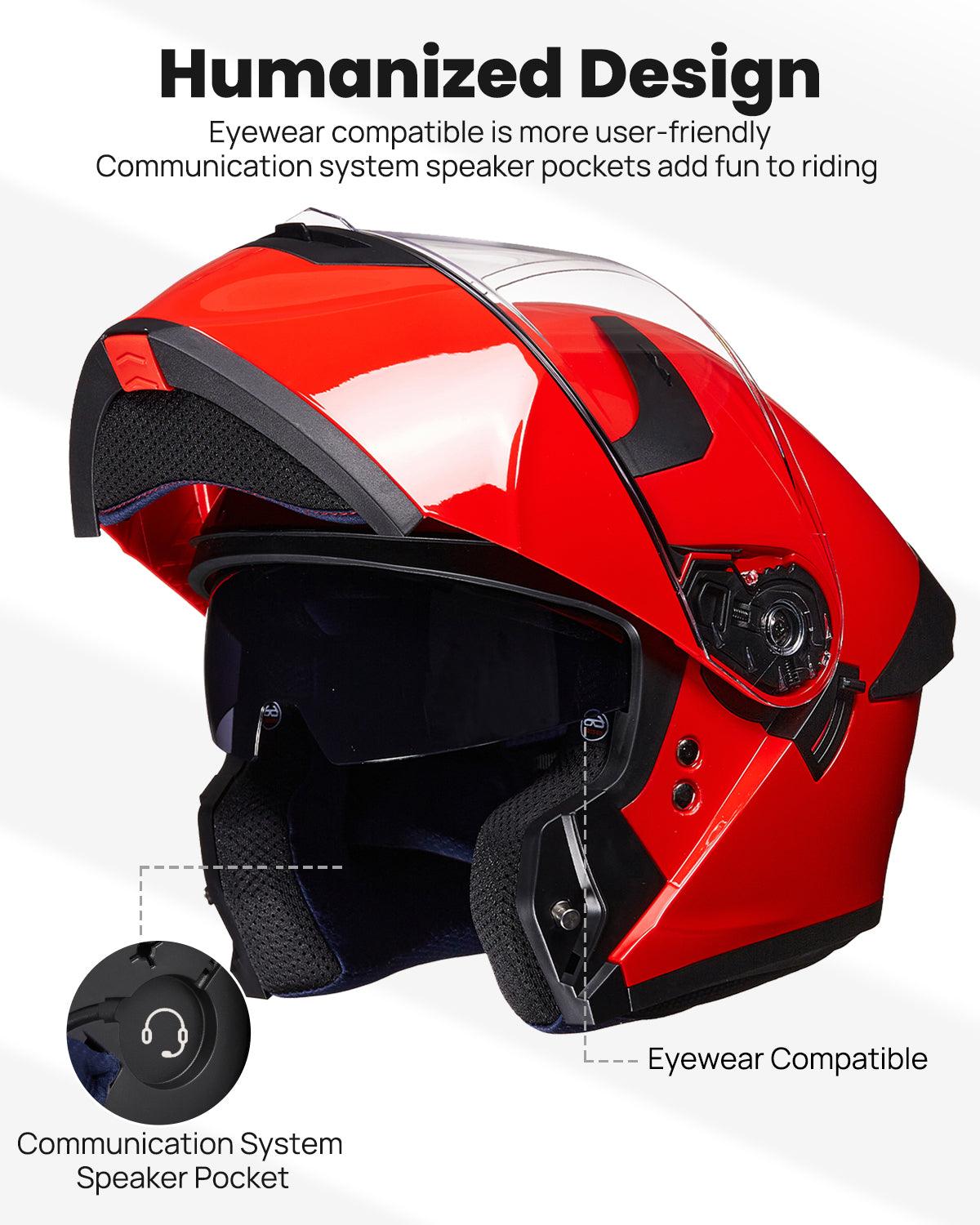 ILM Adult Motorcycle Modular Full Face Helmet Model WS206 White / X-Large