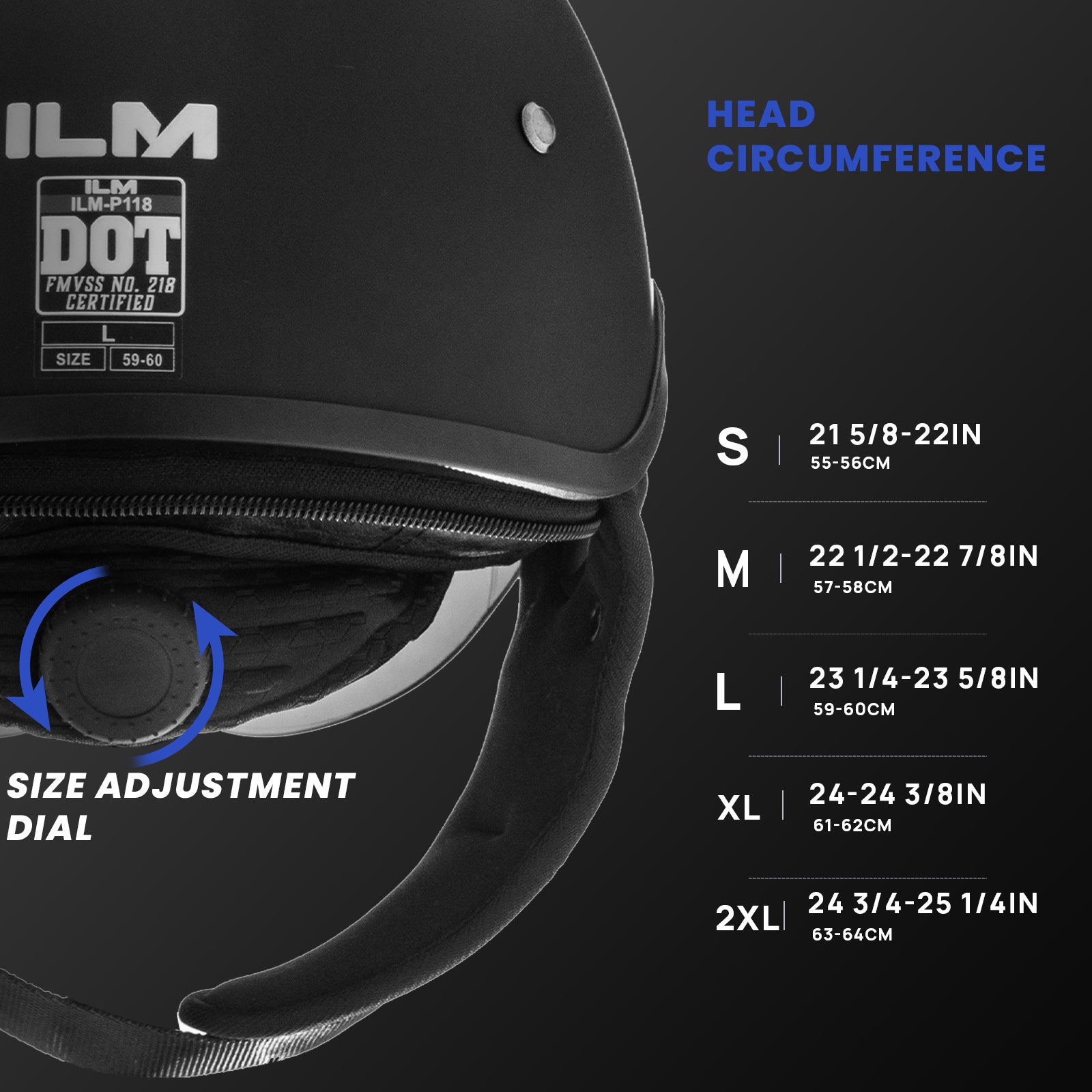 ILM Open Face Motorcycle Half Helmet Model P118