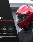 ILM Motorcycle Helmets Modular Dual Visor Flip-up Full Face Helmet Model 808