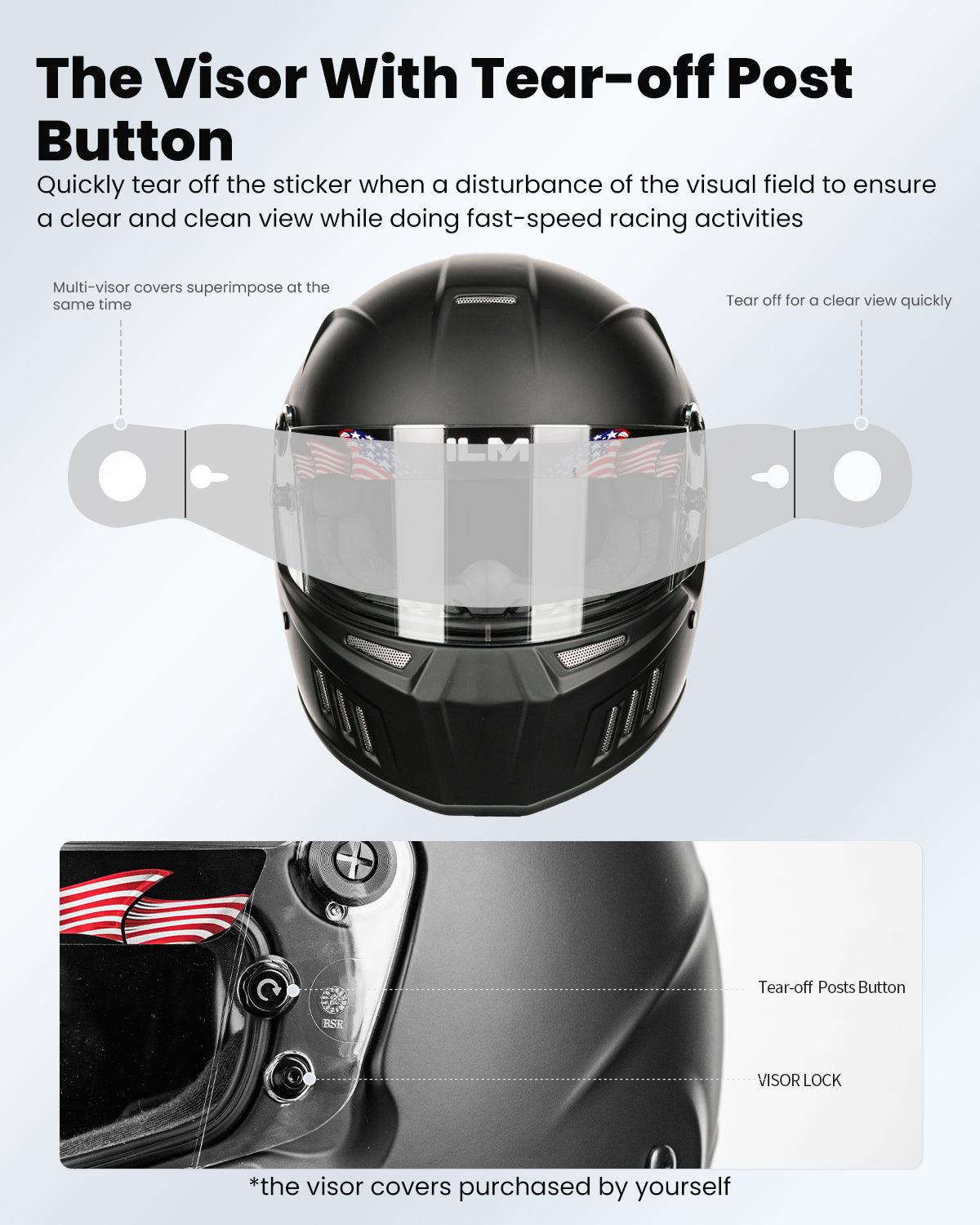 ILM Snell SA2020 Approved Auto Racing Lightweight Fiberglass Full Face Helmets Model 890 White / Medium