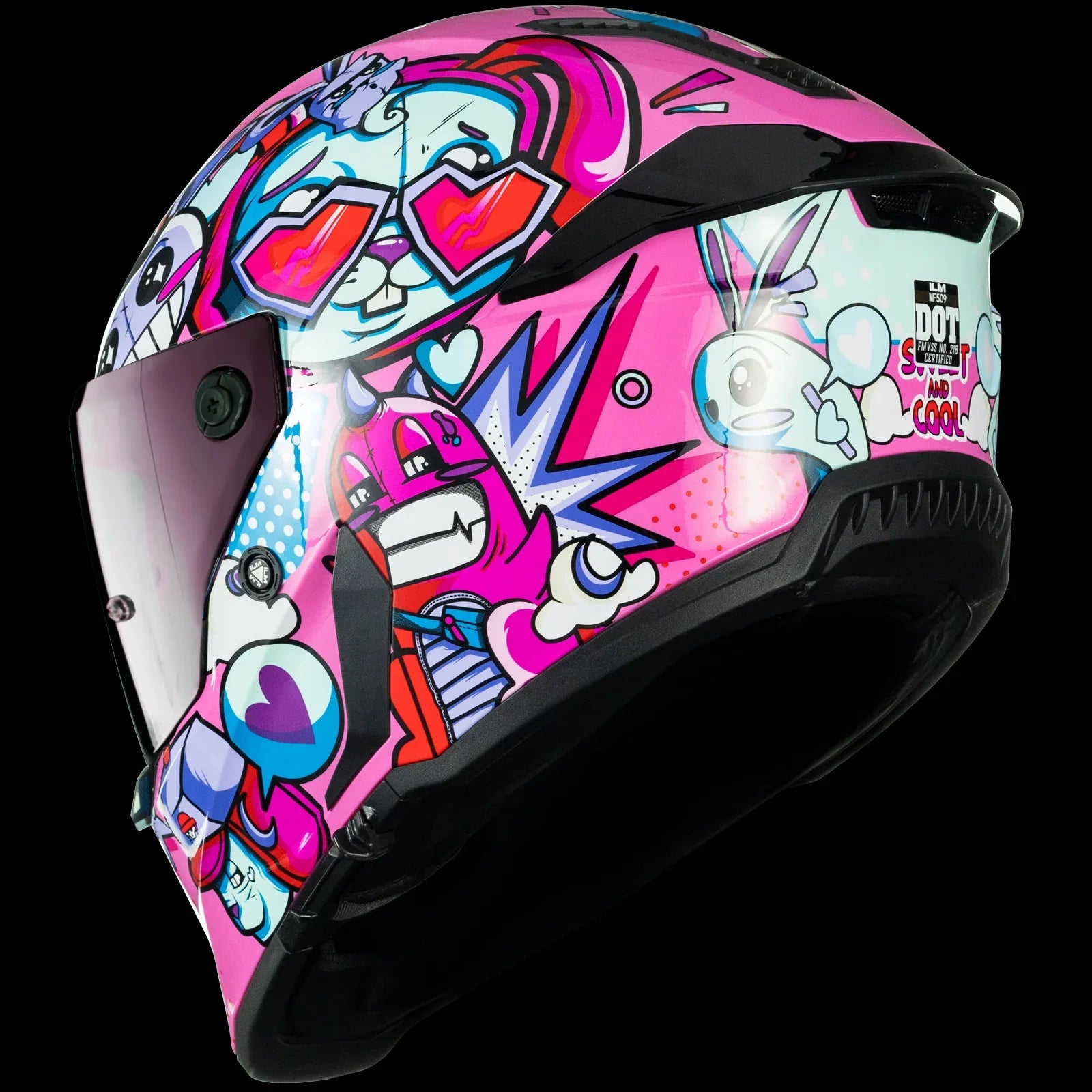 ILM Motorcycle Full Face Helmets DOT ECE Powersports Dual Visor Street Racing with Pinlock Cascos para Motos Model MF509 Pro Cyborg Gray / Large