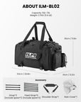 ILM Motorcycle Tail Bag 50-70L Travel Luggage Motorbike Rear Rack Trunk Shoulder Backpack with Rain Cover Model BL02