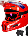 ILM Youth Dirt Bike Helmets Kids ATV Helmet with Goggles Gloves Mask Model MT601Y