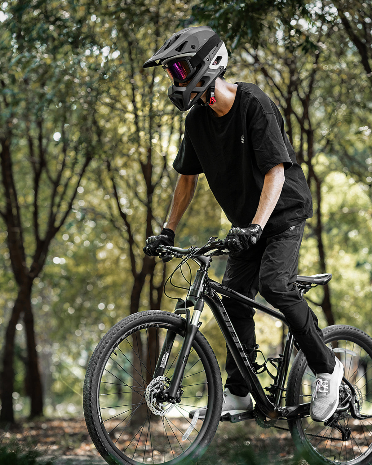 ILM Full Face Mountain Bike Helmet ASTM CPSC Adult with Adjustable Visor for MTB BMX Model HT58