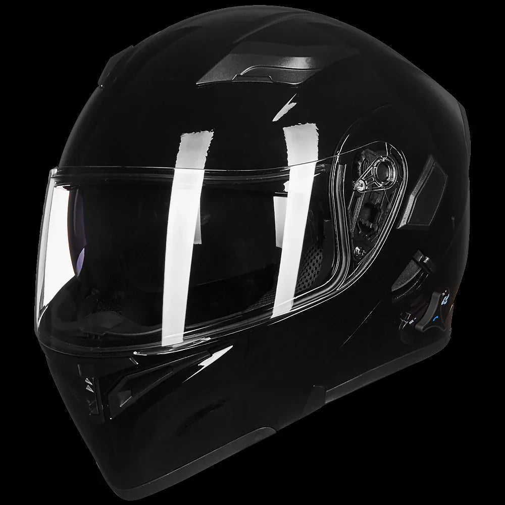 ILM Modular Flip up Full Face Bluetooth Motorcycle Helmet Model 902BT White / Medium