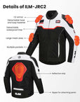 ILM Motorcycle Mesh Jacket with CE Armor and Detachable Waterproof Liner Model JRC2