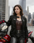 ILM Women Motorcycle Jacket with Armor CE Lightweight Moto Jacket Model JM4