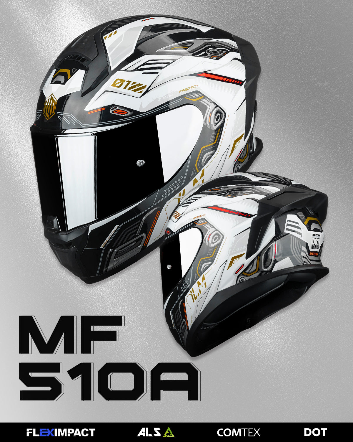 ILM Full Face Motorcycle Helmet DOT Approved Powersports Street Racing Cascos para Motos Model MF510A Fronter Red / Small