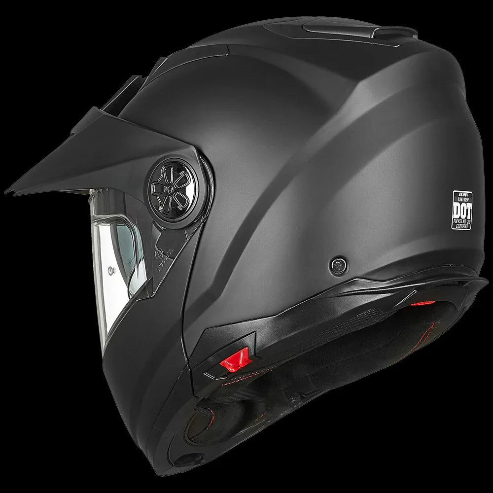 ILM Motorcycle Full Face Modular Helmet Model 909F Matte Black / Medium