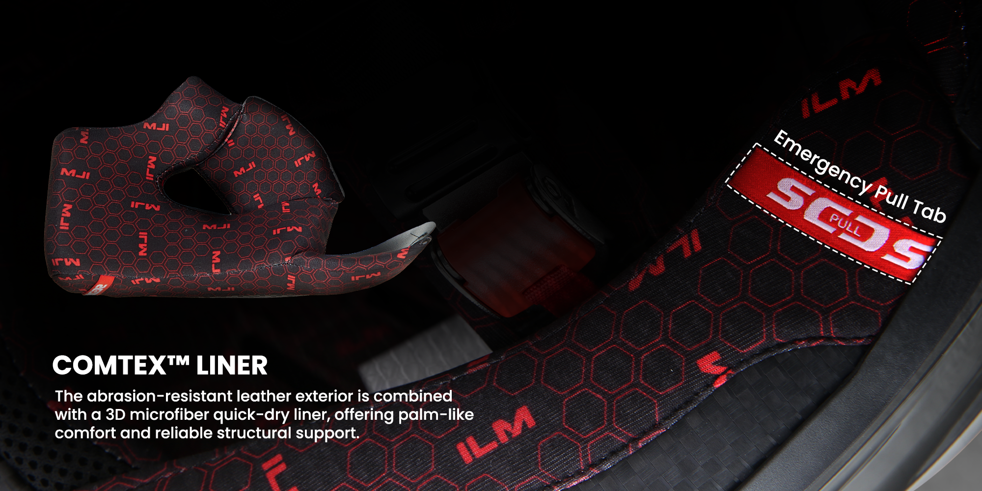 COMTEX™ LINER
The liner features flexible support and a quick-release design, delivering enhanced safety and all-day comfort for a superior riding experience.