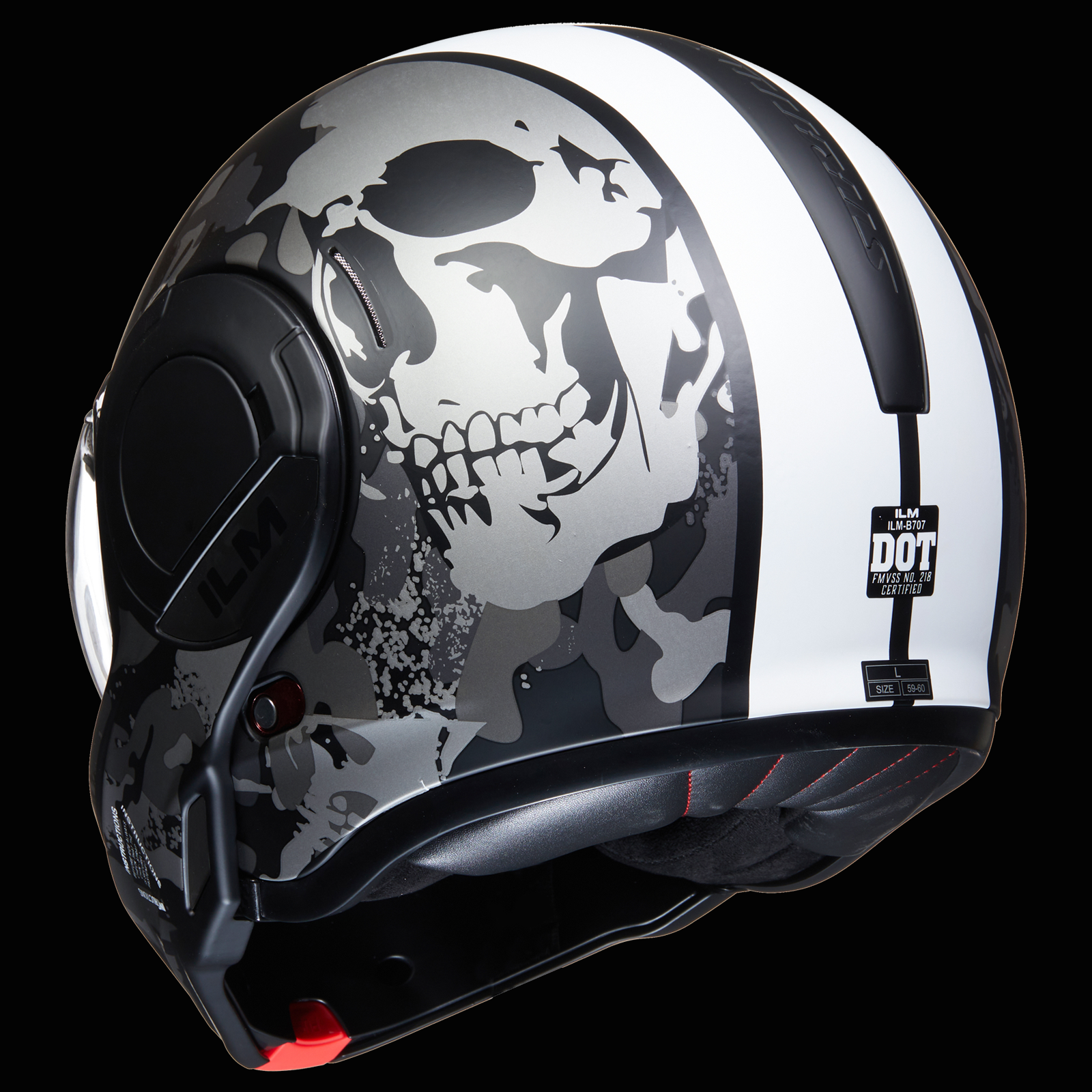 ILM Vintage Full Face Modular Motorcycle Helmet Model B707