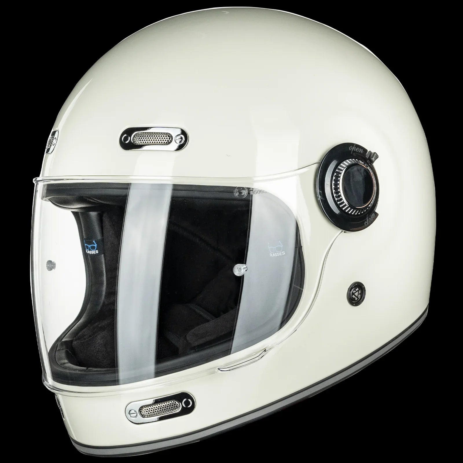 ILM Retro Full Face Motorcycle Helmet Model Z503 White / Large