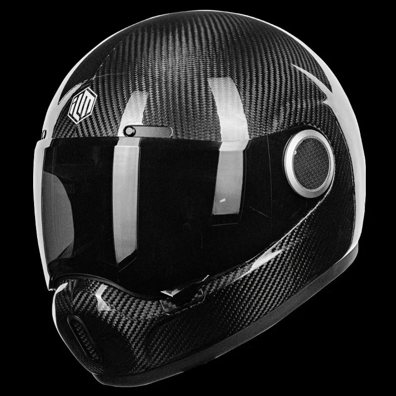 ILM Carbon Fiber Lightweight Motorcycle Helmets Full Face Retro Helmet