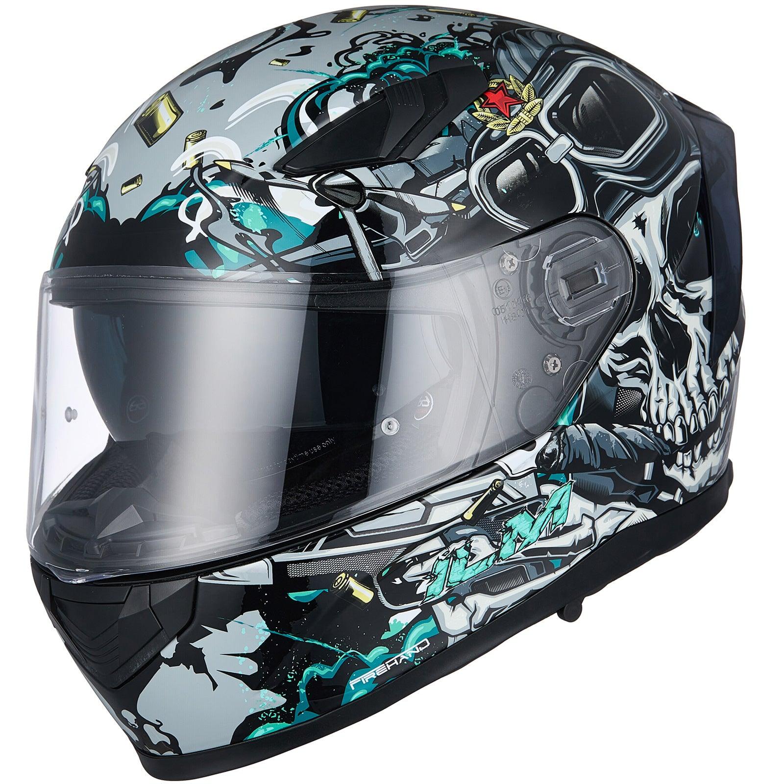 cheap mips motorcycle helmet ILM Full Face MIPS Motorcycle Helmet Model 129M DeadlyWar Green / XX-Large