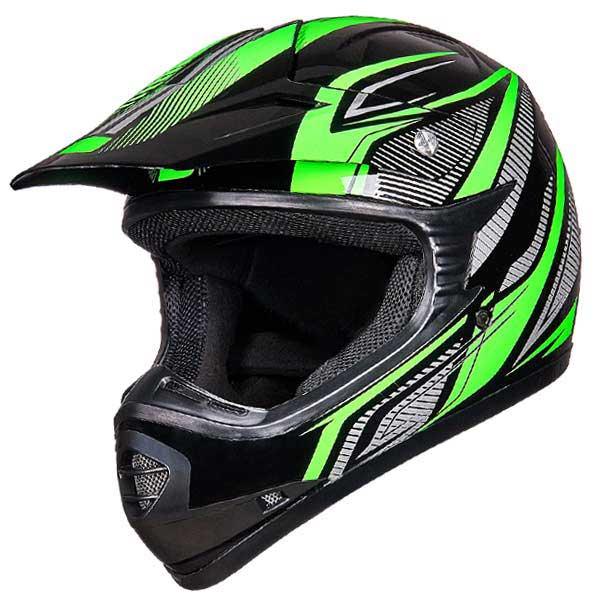 motocross fahrradhelm ILM Youth Kids ATV Motocross Helmet Goggles Sports Gloves Dirt Bike Motorcycle B07 Green/Silver / Youth-S
