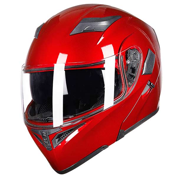 ILM Motorcycle Dual Visor Flip up Modular Full Face Helmet Model 902