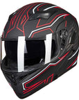 ILM Motorcycle Dual Visor Flip up Modular Full Face Helmet Model 902LED