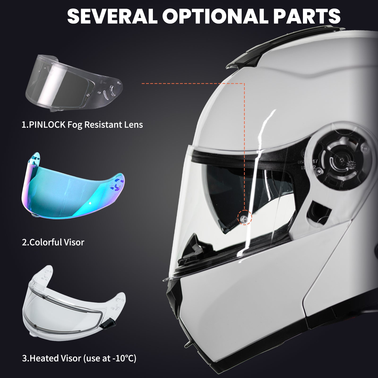 ILM Modular Flip up Full Face Bluetooth Motorcycle Helmet Model 159BT