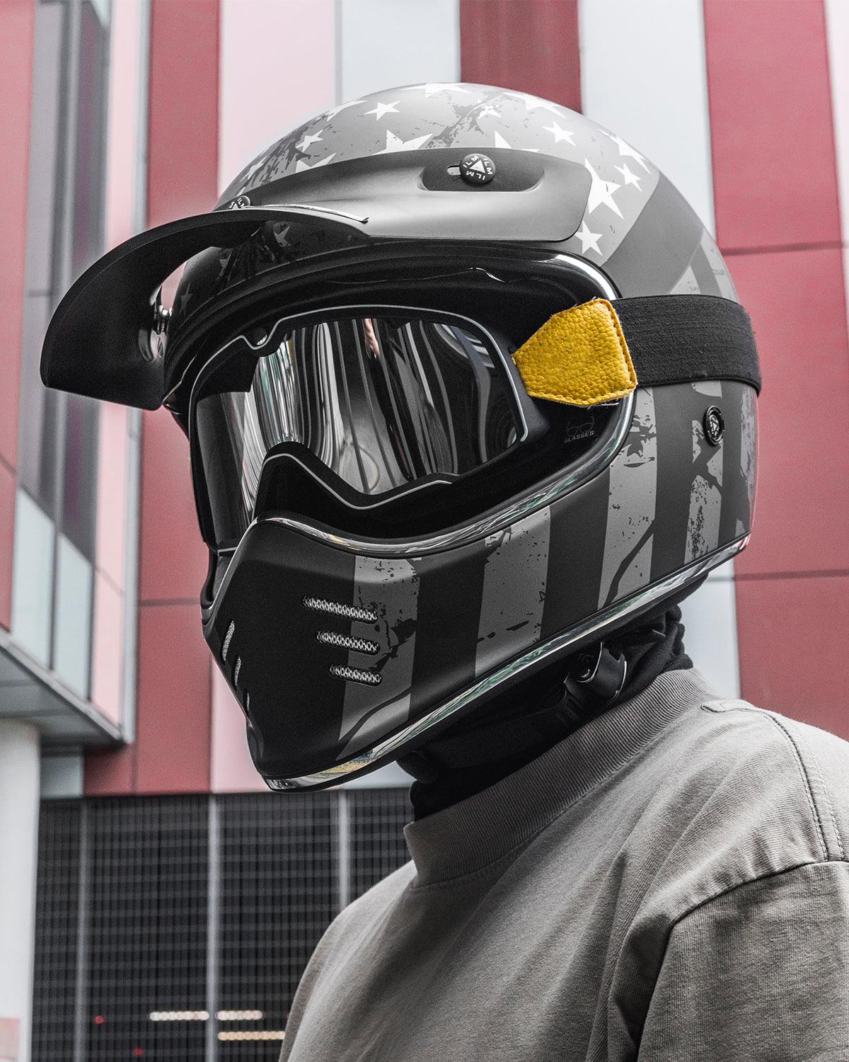 ILM Vintage Full Face Motorcycle Helmets Model Z502 Matte Black / Small ILM Vintage Full Face Motorcycle Helmets Model Z502 Matte Black / Small