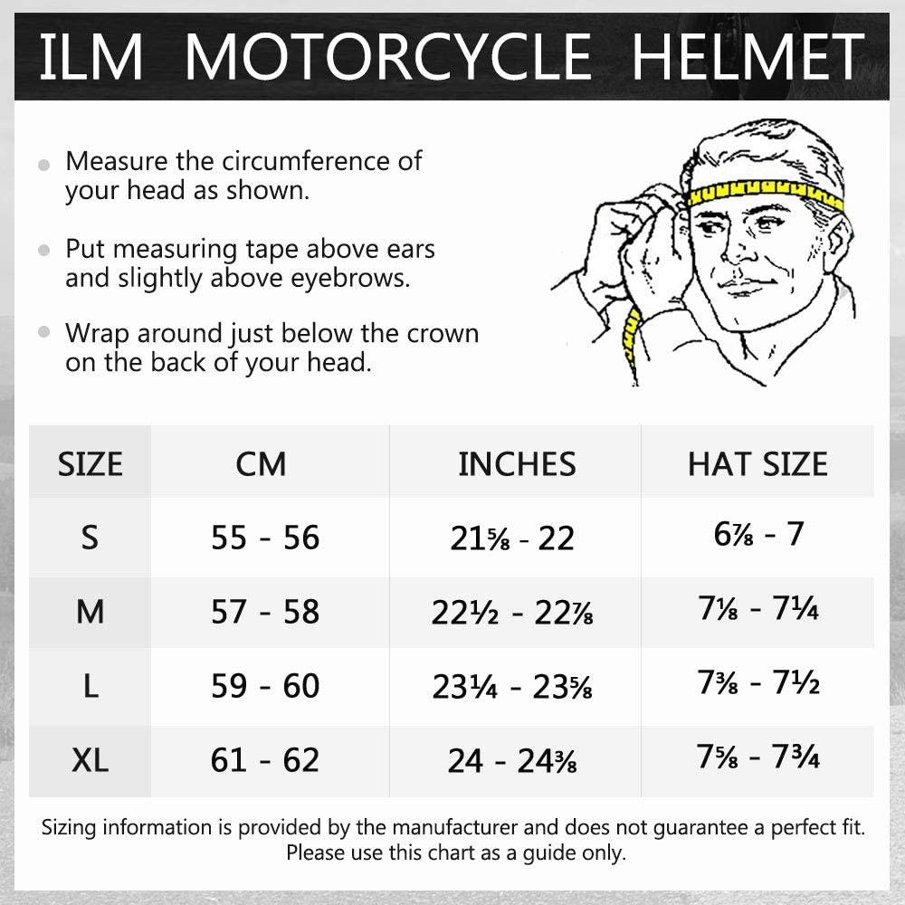 ILM Full Face Motorcycle Street Bike Helmet Model JK313 MATTE Black / S